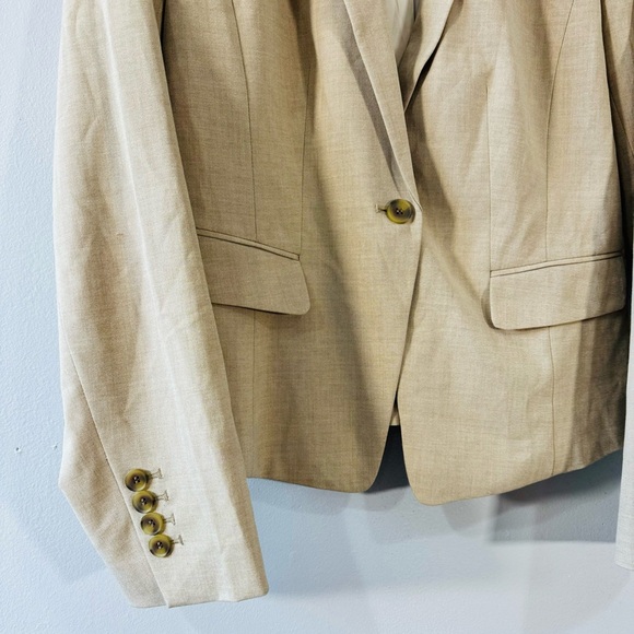 Ann Taylor/ Loft Tan Women's Formal Career One Button Blazer Size 10 - Picture 4 of 9
